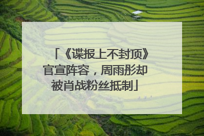 《谍报上不封顶》官宣阵容，周雨彤却被肖战粉丝抵制