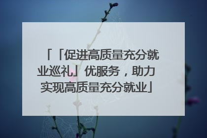 「促进高质量充分就业巡礼」优服务，助力实现高质量充分就业
