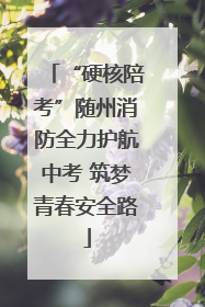 “硬核陪考”随州消防全力护航中考 筑梦青春安全路