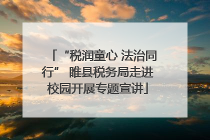 “税润童心 法治同行” 睢县税务局走进校园开展专题宣讲
