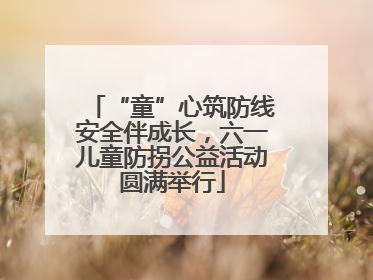 “童”心筑防线安全伴成长，六一儿童防拐公益活动圆满举行