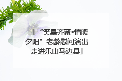 “笑星齐聚•情暖夕阳”老龄慰问演出走进乐山马边县