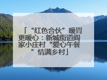 “红色合伙”暖胃更暖心：新城街道阎家小庄村“爱心午餐”情满乡村