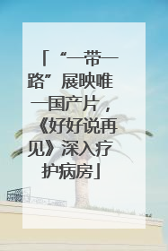 “一带一路”展映唯一国产片，《好好说再见》深入疗护病房