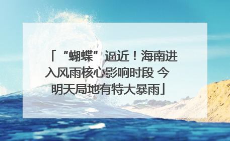 “蝴蝶”逼近！海南进入风雨核心影响时段 今明天局地有特大暴雨