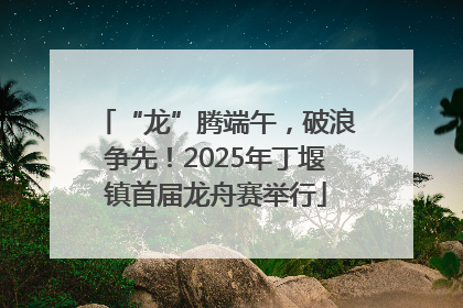 “龙”腾端午，破浪争先！2025年丁堰镇首届龙舟赛举行