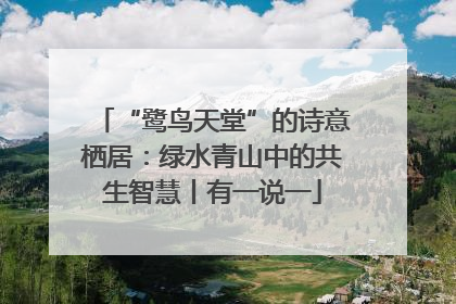 “鹭鸟天堂”的诗意栖居：绿水青山中的共生智慧丨有一说一