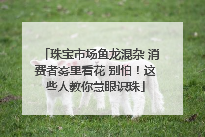 珠宝市场鱼龙混杂 消费者雾里看花 别怕！这些人教你慧眼识珠