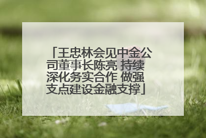 王忠林会见中金公司董事长陈亮 持续深化务实合作 做强支点建设金融支撑