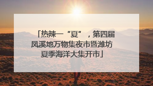 热辣一“夏”，第四届凤溪地万物集夜市暨潍坊夏季海洋大集开市