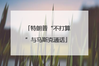 特朗普“不打算”与马斯克通话