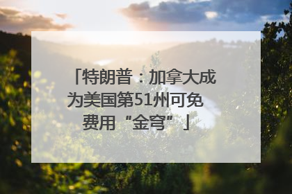 特朗普：加拿大成为美国第51州可免费用“金穹”