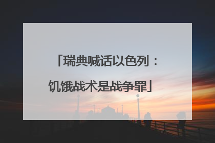 瑞典喊话以色列：饥饿战术是战争罪