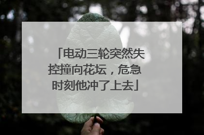 电动三轮突然失控撞向花坛，危急时刻他冲了上去