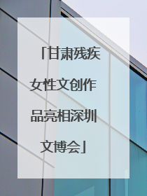 甘肃残疾女性文创作品亮相深圳文博会