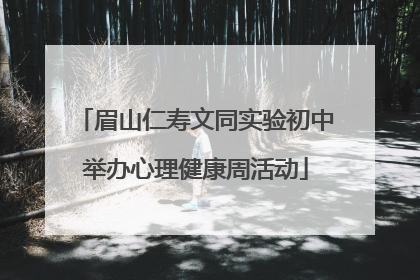 眉山仁寿文同实验初中举办心理健康周活动