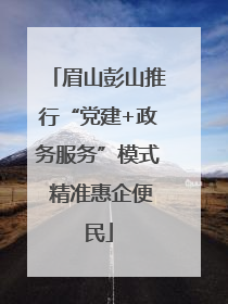眉山彭山推行“党建+政务服务”模式 精准惠企便民