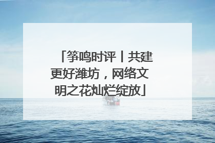 筝鸣时评丨共建更好潍坊，网络文明之花灿烂绽放