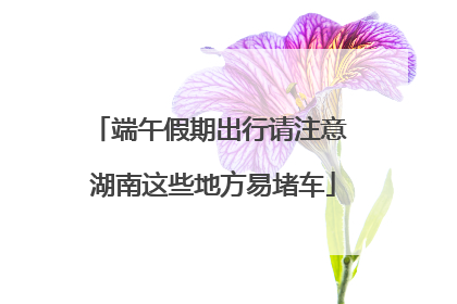 端午假期出行请注意 湖南这些地方易堵车