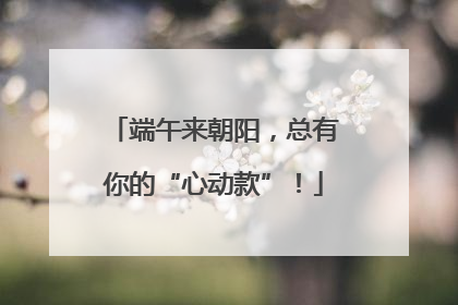端午来朝阳，总有你的“心动款”！