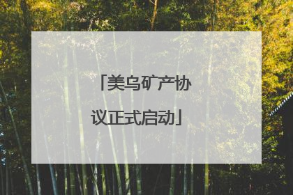 美乌矿产协议正式启动
