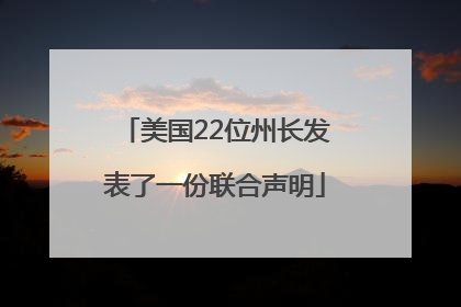 美国22位州长发表了一份联合声明