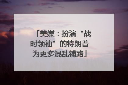 美媒：扮演“战时领袖”的特朗普为更多混乱铺路