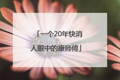 一个20年快消人眼中的康师傅