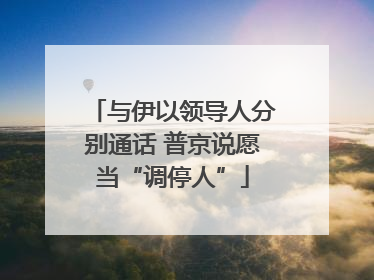 与伊以领导人分别通话 普京说愿当“调停人”