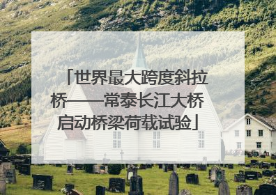 世界最大跨度斜拉桥——常泰长江大桥启动桥梁荷载试验