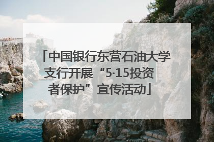 中国银行东营石油大学支行开展“5·15投资者保护”宣传活动