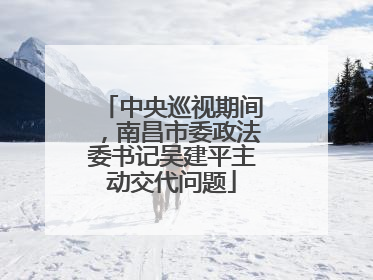 中央巡视期间，南昌市委政法委书记吴建平主动交代问题