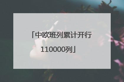 中欧班列累计开行110000列