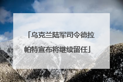 乌克兰陆军司令德拉帕特宣布将继续留任