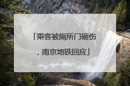 乘客被厕所门砸伤，南京地铁回应