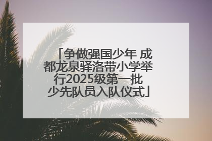 争做强国少年 成都龙泉驿洛带小学举行2025级第一批少先队员入队仪式