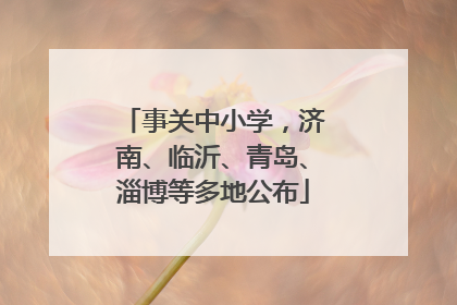 事关中小学，济南、临沂、青岛、淄博等多地公布