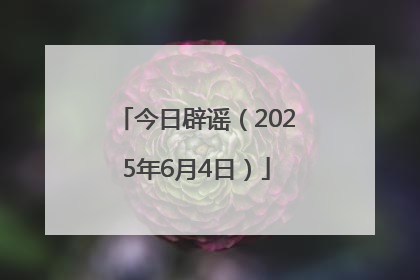 今日辟谣（2025年6月4日）