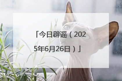 今日辟谣（2025年6月26日）