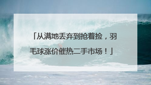 从满地丢弃到抢着捡，羽毛球涨价催热二手市场！