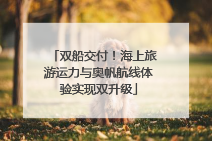 双船交付!海上旅游运力与奥帆航线体验实现双升级
