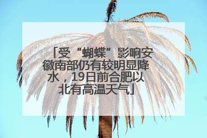 受“蝴蝶”影响安徽南部仍有较明显降水，19日前合肥以北有高温天气