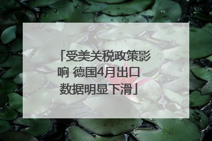 受美关税政策影响 德国4月出口数据明显下滑