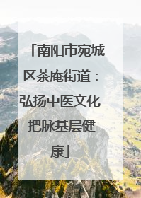 南阳市宛城区茶庵街道：弘扬中医文化 把脉基层健康