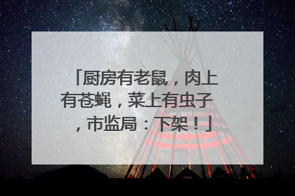 厨房有老鼠，肉上有苍蝇，菜上有虫子，市监局：下架！