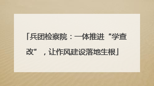 兵团检察院：一体推进“学查改”，让作风建设落地生根