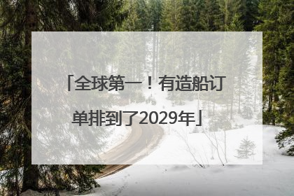 全球第一！有造船订单排到了2029年