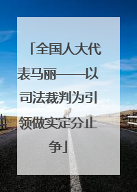 全国人大代表马丽——以司法裁判为引领做实定分止争