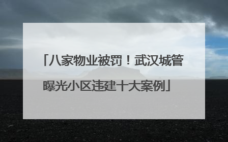 八家物业被罚！武汉城管曝光小区违建十大案例