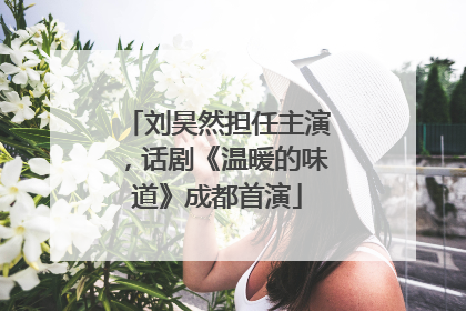 刘昊然担任主演，话剧《温暖的味道》成都首演